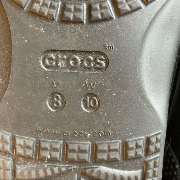 CROCS Classic Glitter 2 Strap Slide Sandal Womens Sz 10 Slip On Black / Silver! - Picture 11 of 12